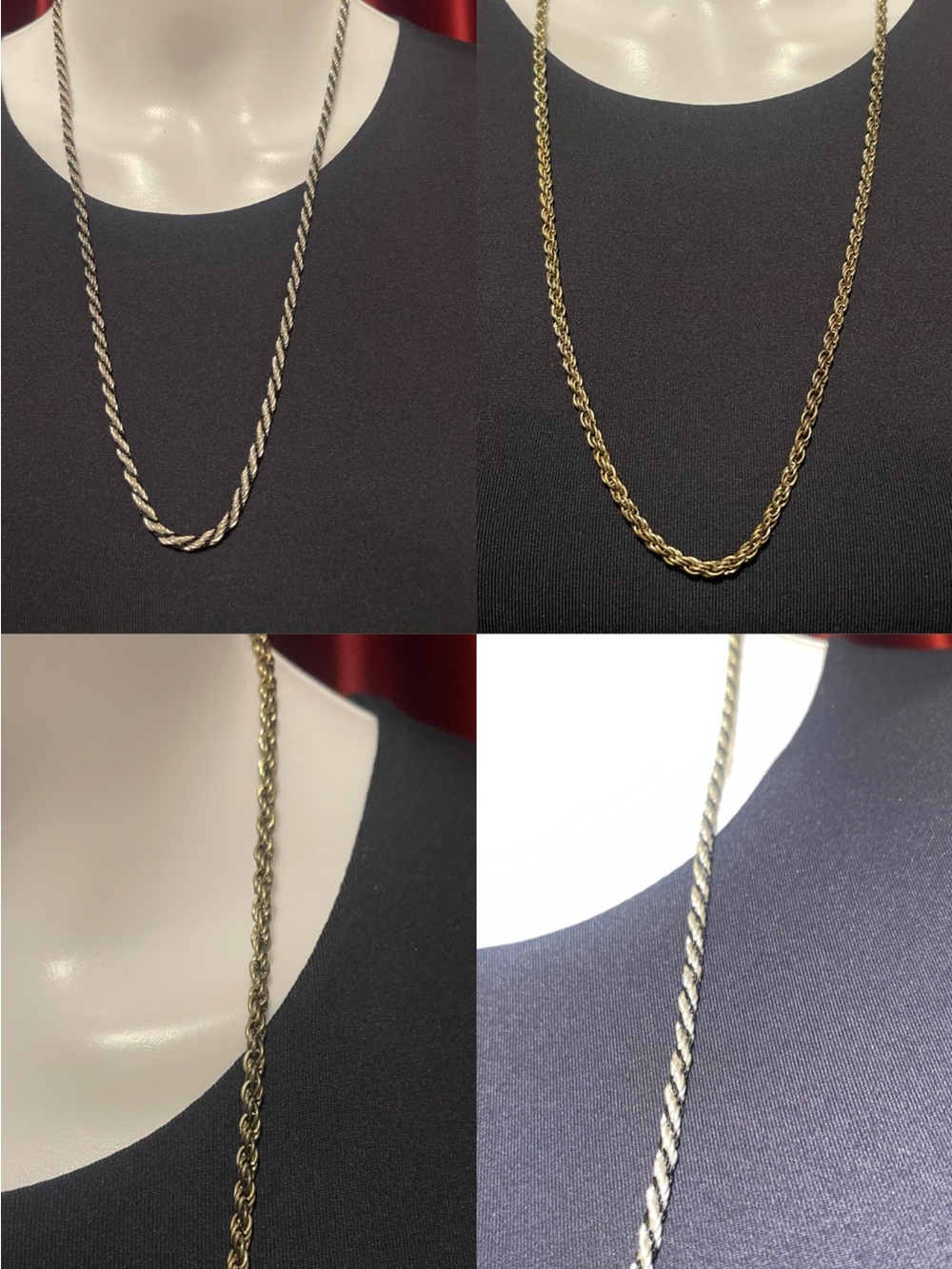 2 Rope Chain Necklaces - Gold &Silver